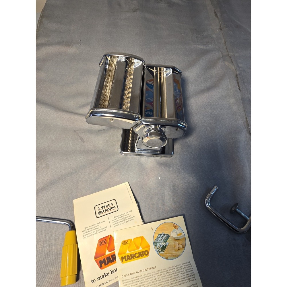 Vtg Marcato Atlas 150 Pasta Machine Hand Crank Manual Metal Maker Made In Italy - Picture 14 of 15